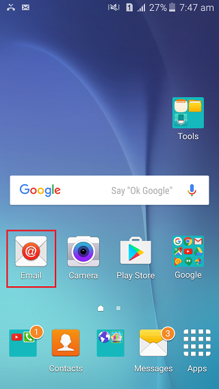 Access the email icon on your Android phone.