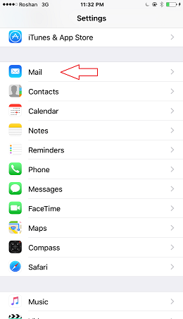 With in the settings you will select Mail, Contacts, Calendars
