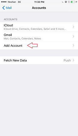 In Mail, Contacts, Calendars you will select Add Account…